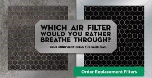 Dirty Air Filter Next to Clean Air Filter 